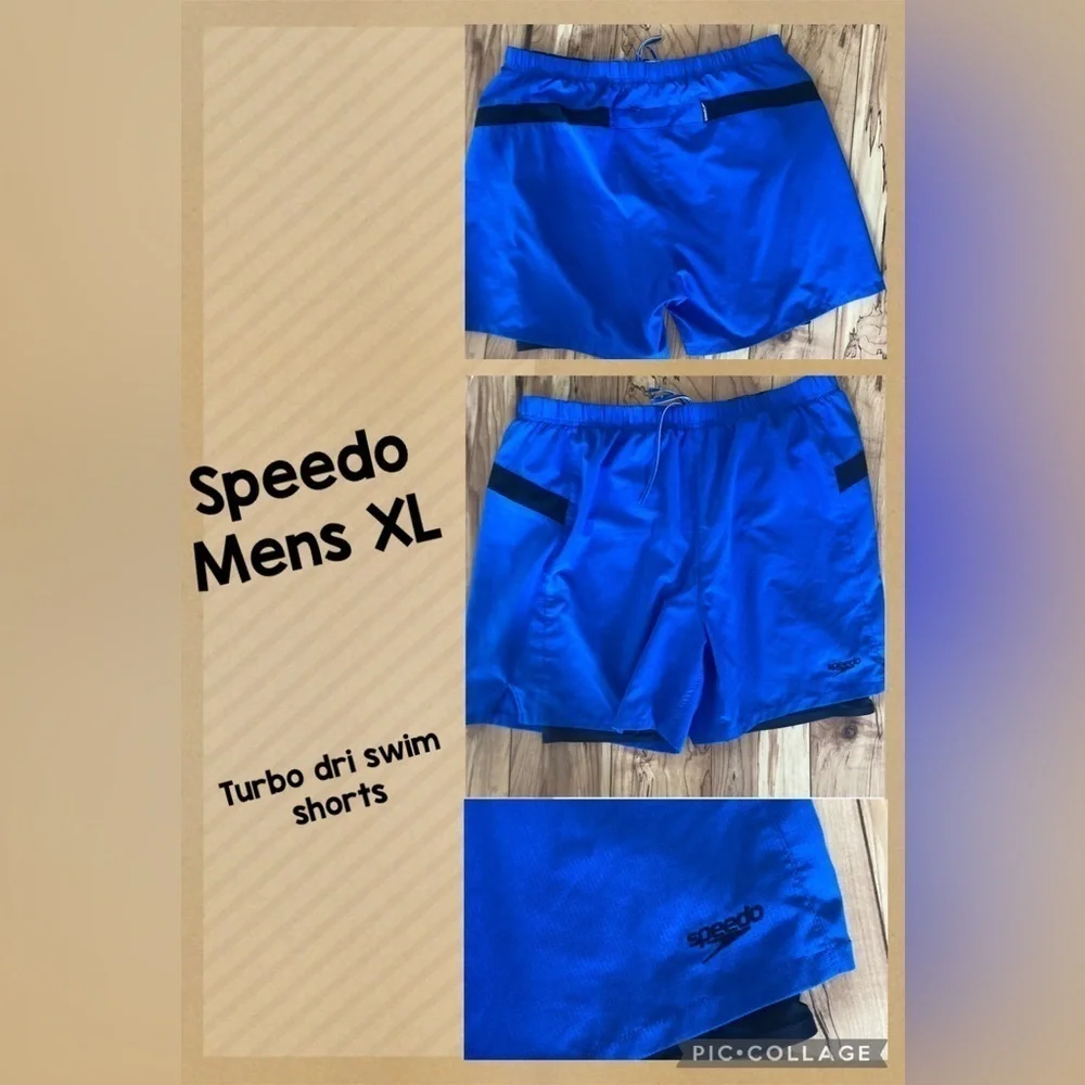 Speedo fit turbo dri swim shorts mens XL blue Swim Shorts